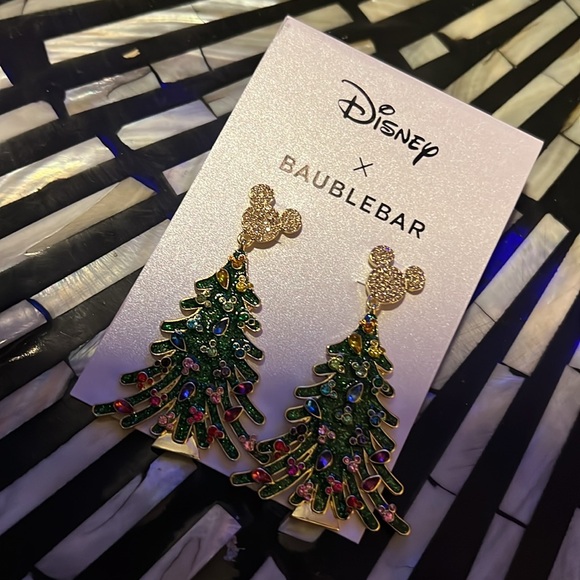 Disney BaubleBar Mickey Christmas Tree Earrings - Picture 9 of 9